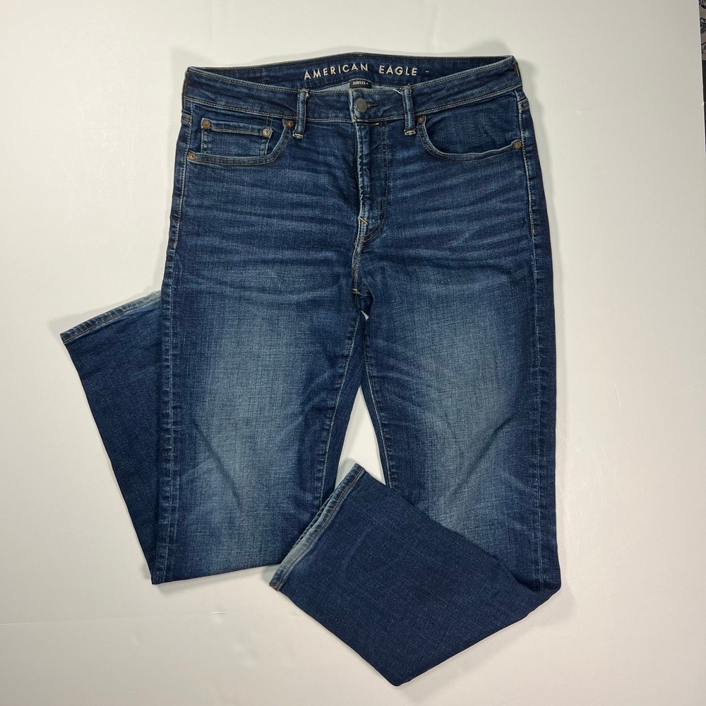 American Eagle Original Straight Mens 32x30 Dark Wash Airflex+ Stretch Jeans